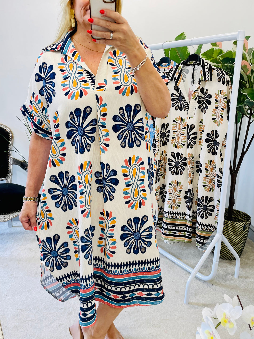 LADIES LOOSE FIT SHIFT SUMMER DRESS - BLACK, NAVY, BLUE