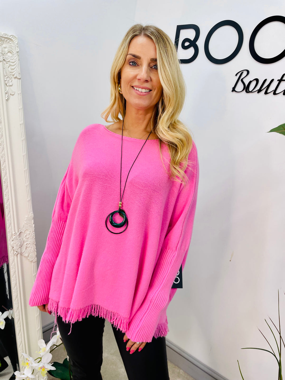 LADIES SOFT KNIT LOOSE FIT JUMPER - 11 COLOURS CANDY PINK