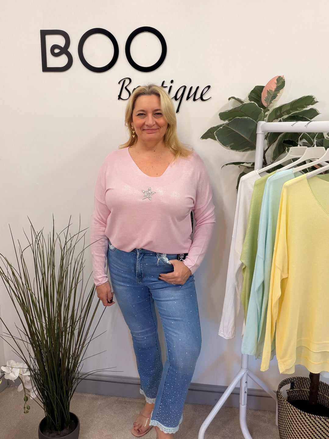 LADIES FASHION FINE KNIT TOP - WHITE, YELLOW, MINT, PINK, LIME