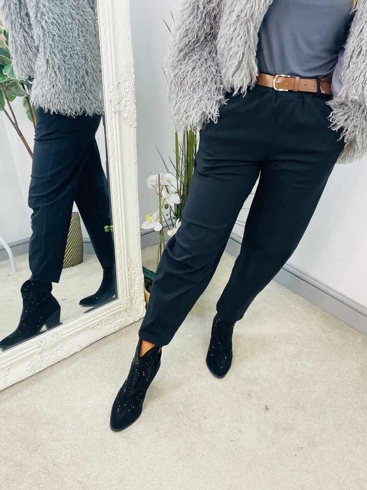 LADIES BALLOON LEG MAGIC TROUSERS - BLACK, NAVY, BEIGE, BROWN & KHAKI