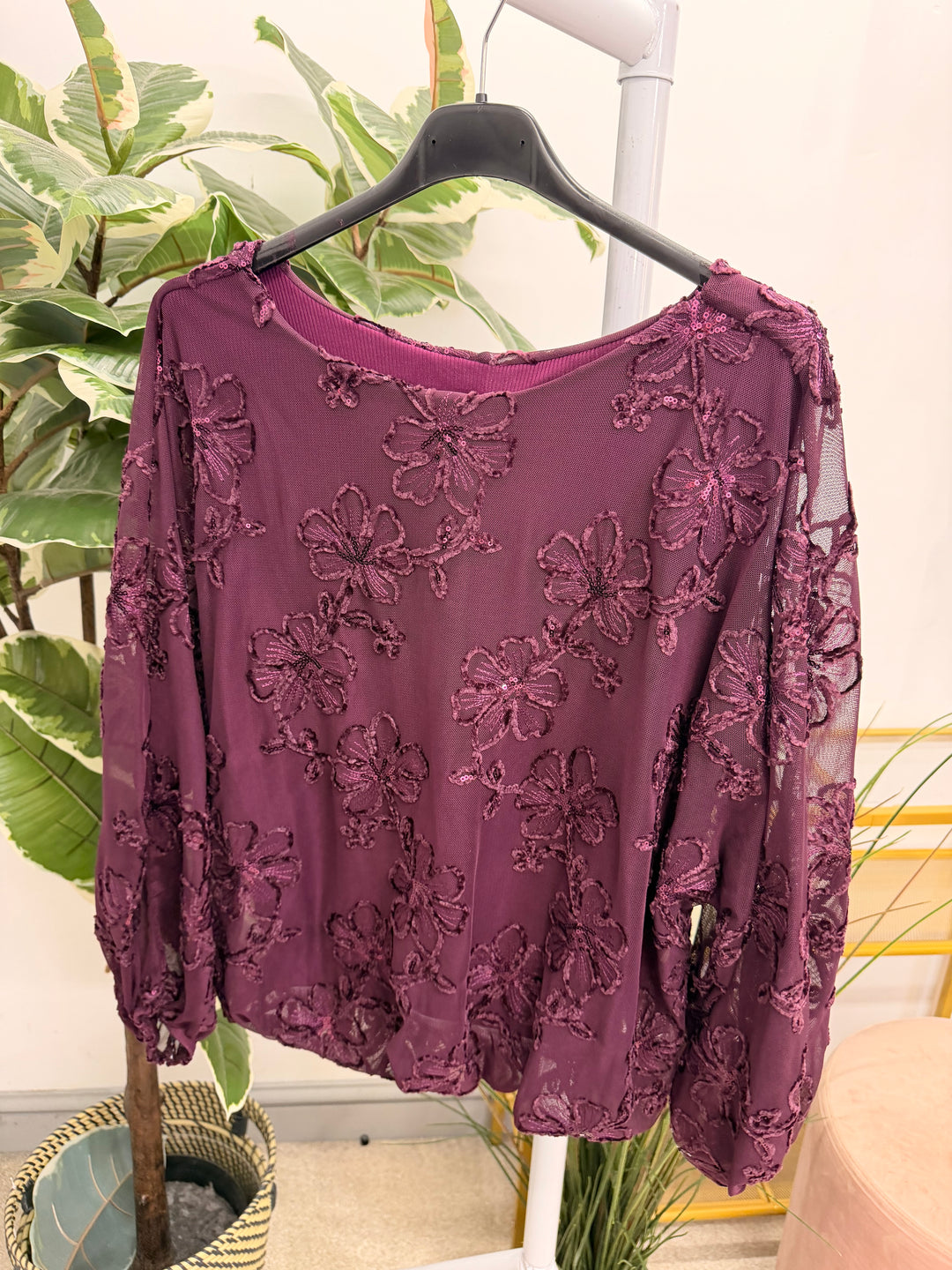 The MARIE sequin sparkly lacy party top - 3 colours