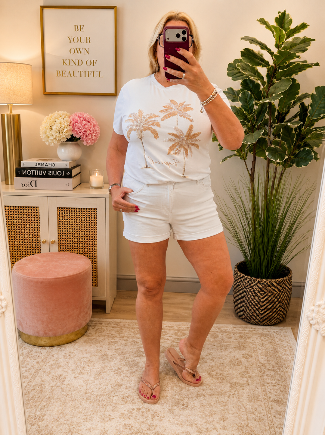 
Ladies Fashion   White Denim Jean Shorts