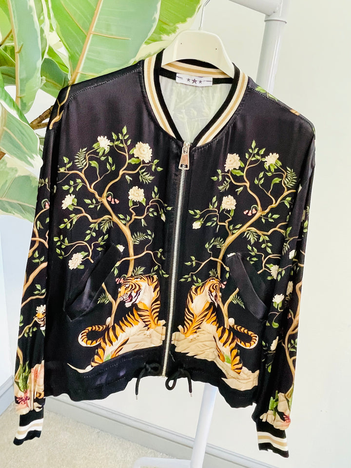 LADIES SATIN SUMMER BOMBER JACKET - BLACK, NAVY, BEIGE