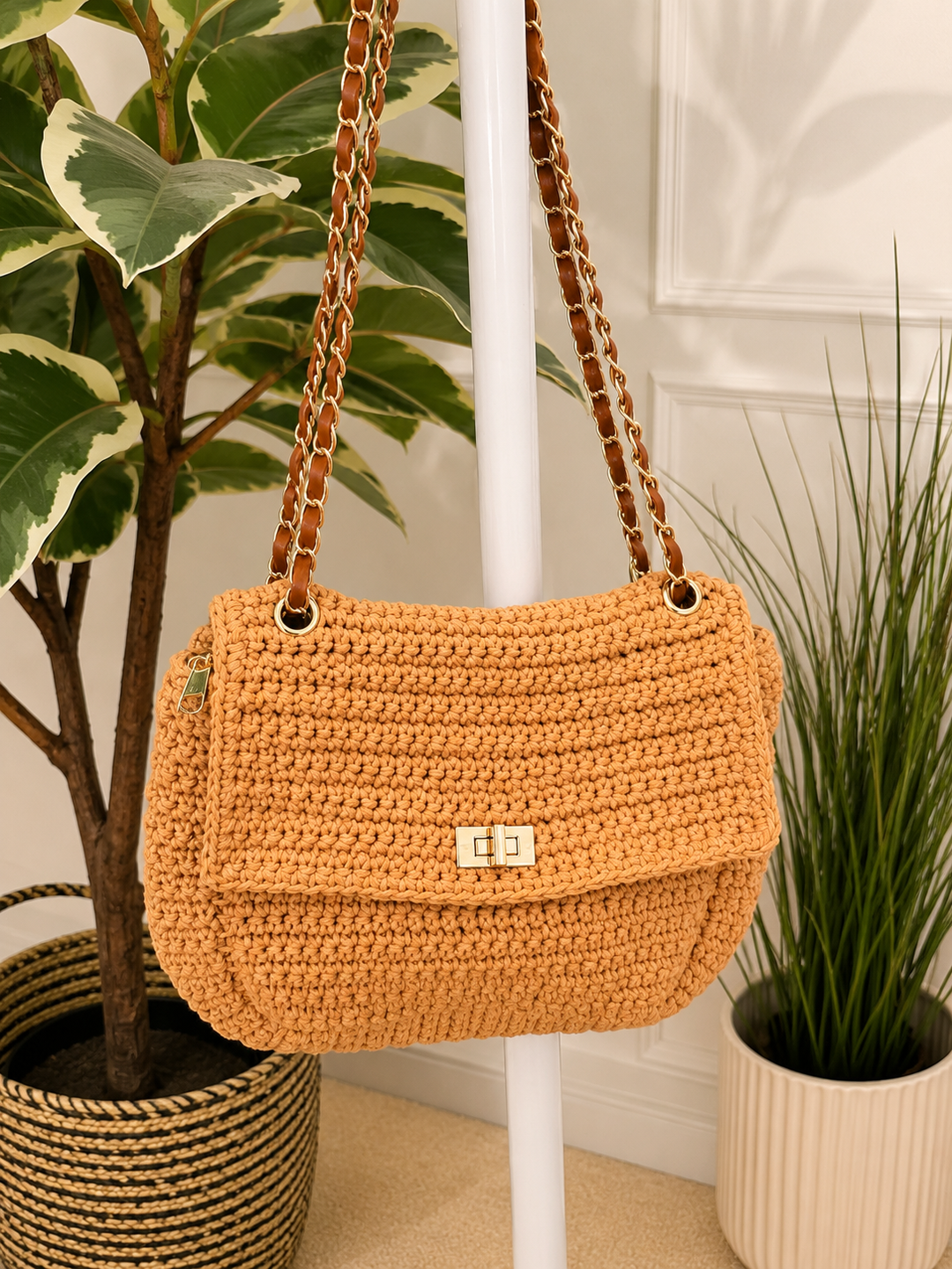 Ladies Fashion Woven Summer Shoulder Bag - Cream, Beige, Pink, Brown