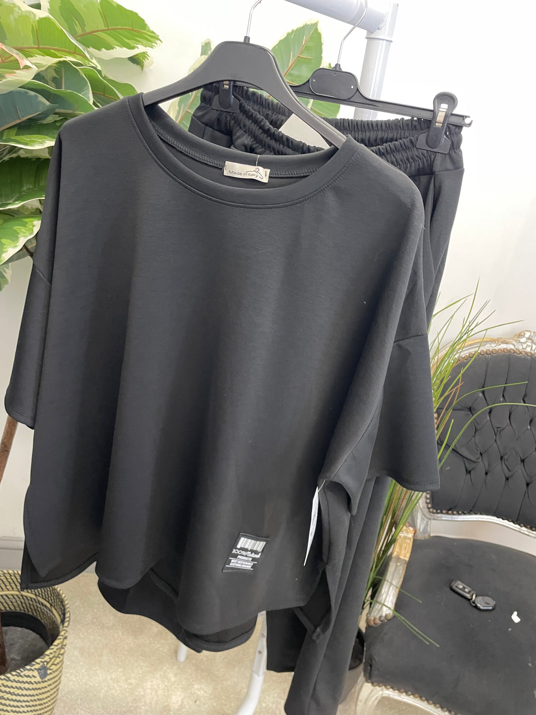 LADIES STRAIGHT LEG SCUBA TROUSER CO ORD SET - BLACK, NAVY, MOCHA, BROWN