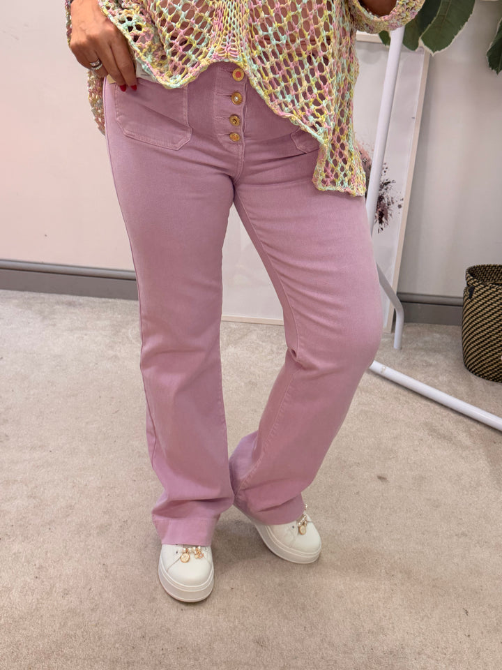 The FAITH lilac denim wide leg jeans - size 6 to 14