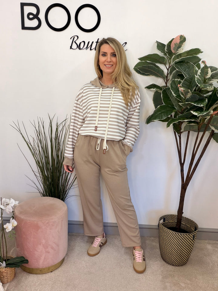 Ladies Fashion Straight Leg co ord set - khaki, navy, black & beige