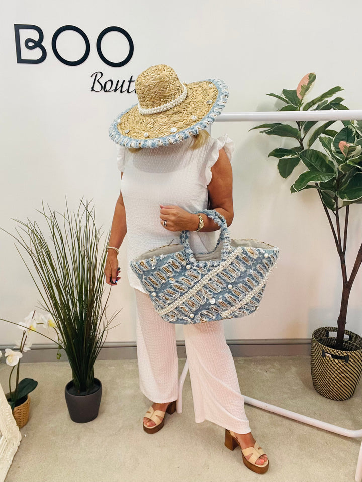 The CRETE luxury straw bag and hat set