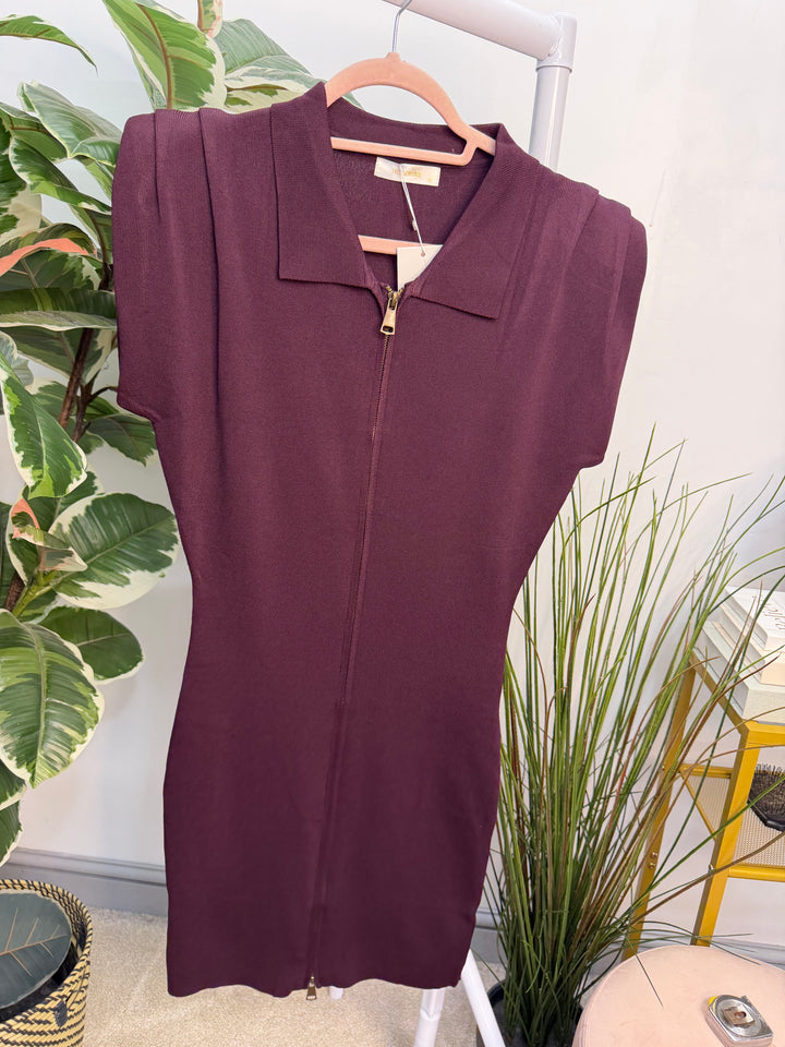 The LULU knitted padded shoulder jumper dress - 4 colours