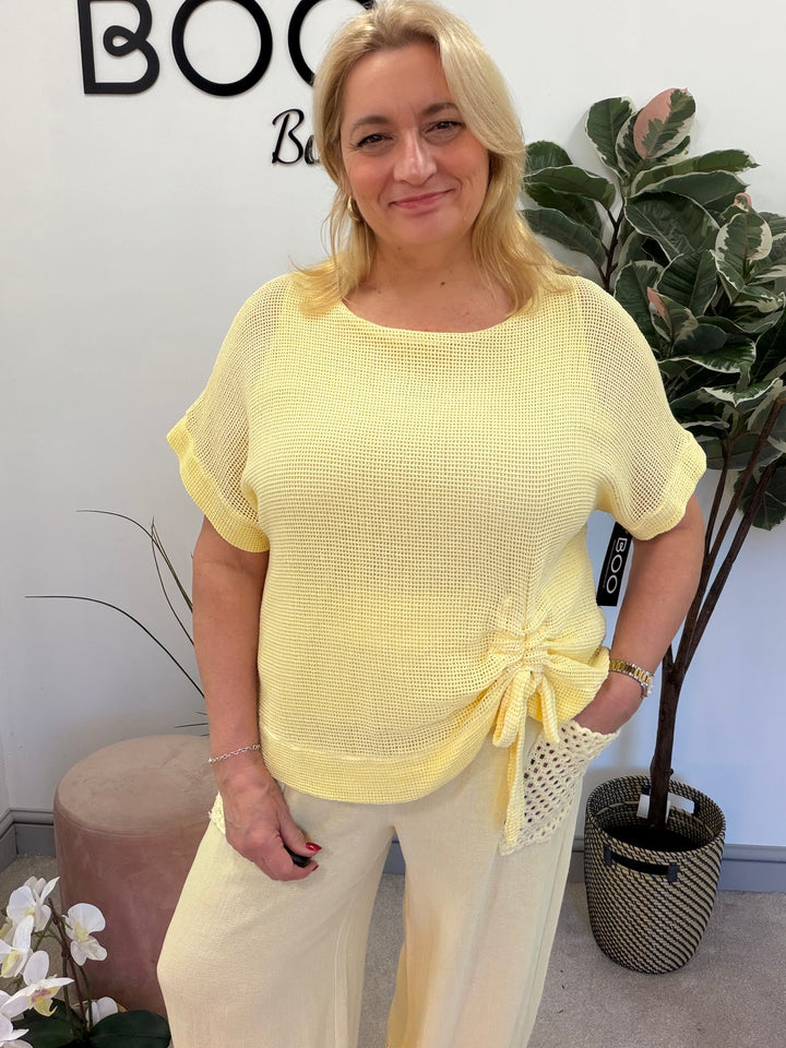 The SARA teabag linen top - 8 colours