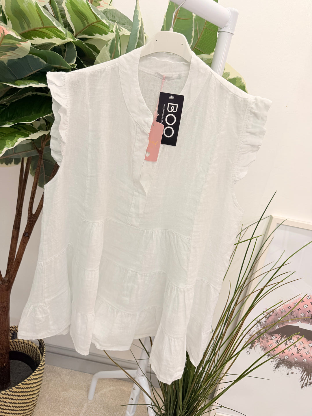 Ladies Fashion Smock Summer Top - White, Pink, Lemon, Blue