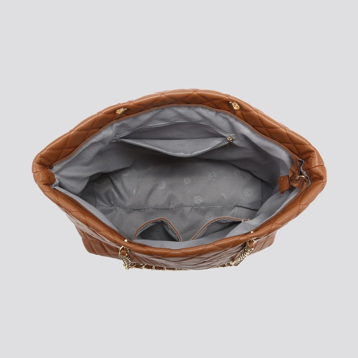 LADIES WOMENS QUILTED INSPIRED TOTE SHOPPER BAG