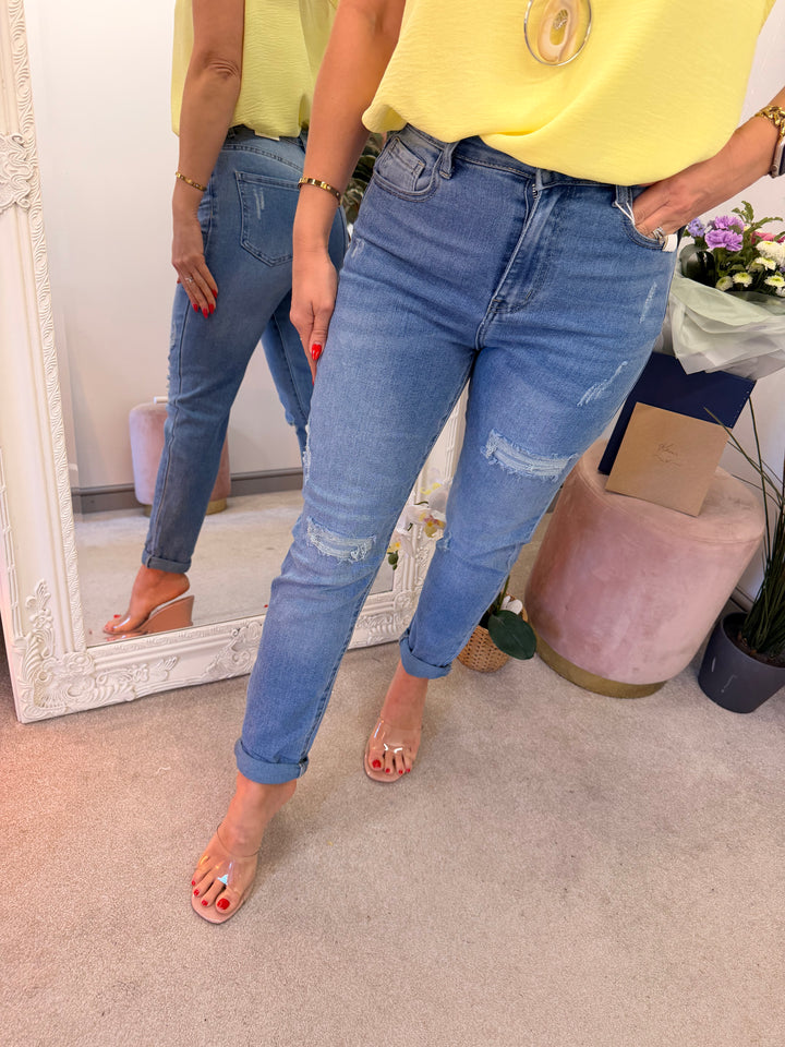 The ROXY blue distressed jeans - sizes 8 to 18