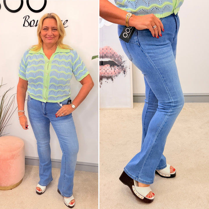 The ADELE blue flared jeans - sizes 6 to 14