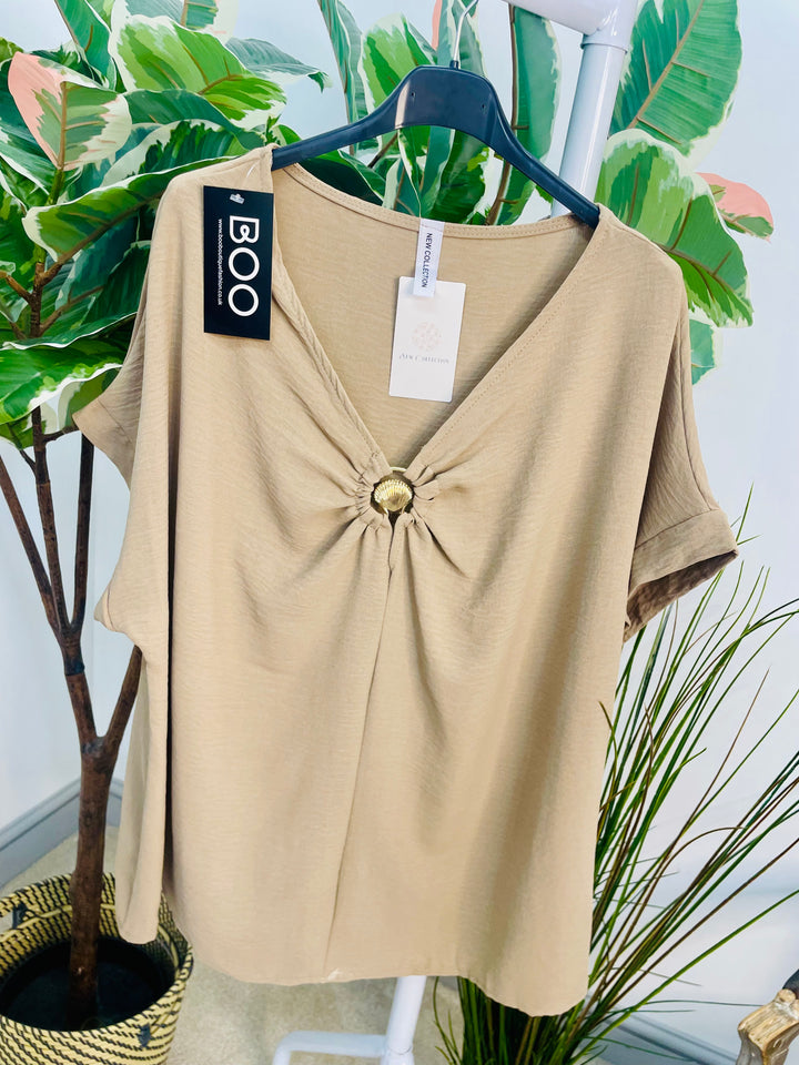 LADIES LOOSE FIT SUMMER TOP - BLACK, WHITE, BROWN, BURGUNDY, BEIGE, NAVY