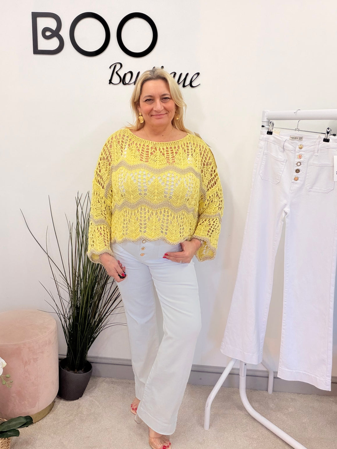 The MINNY white wide leg jeans - sizes 8 to 14