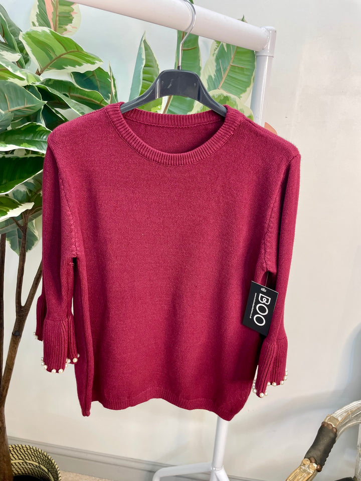 LADIES SOFT KNIT JUMPER - GREEN, BLUE, BLACK, BEIGE, ORANGE, WINE, BROWN
