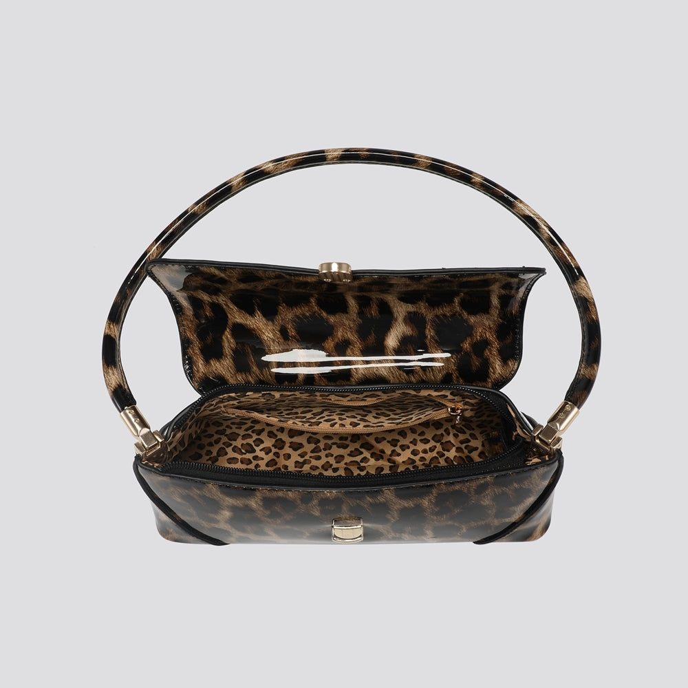 SMALL LEOPARD PATENT HANDBAG ( 218 ) - 2 colours