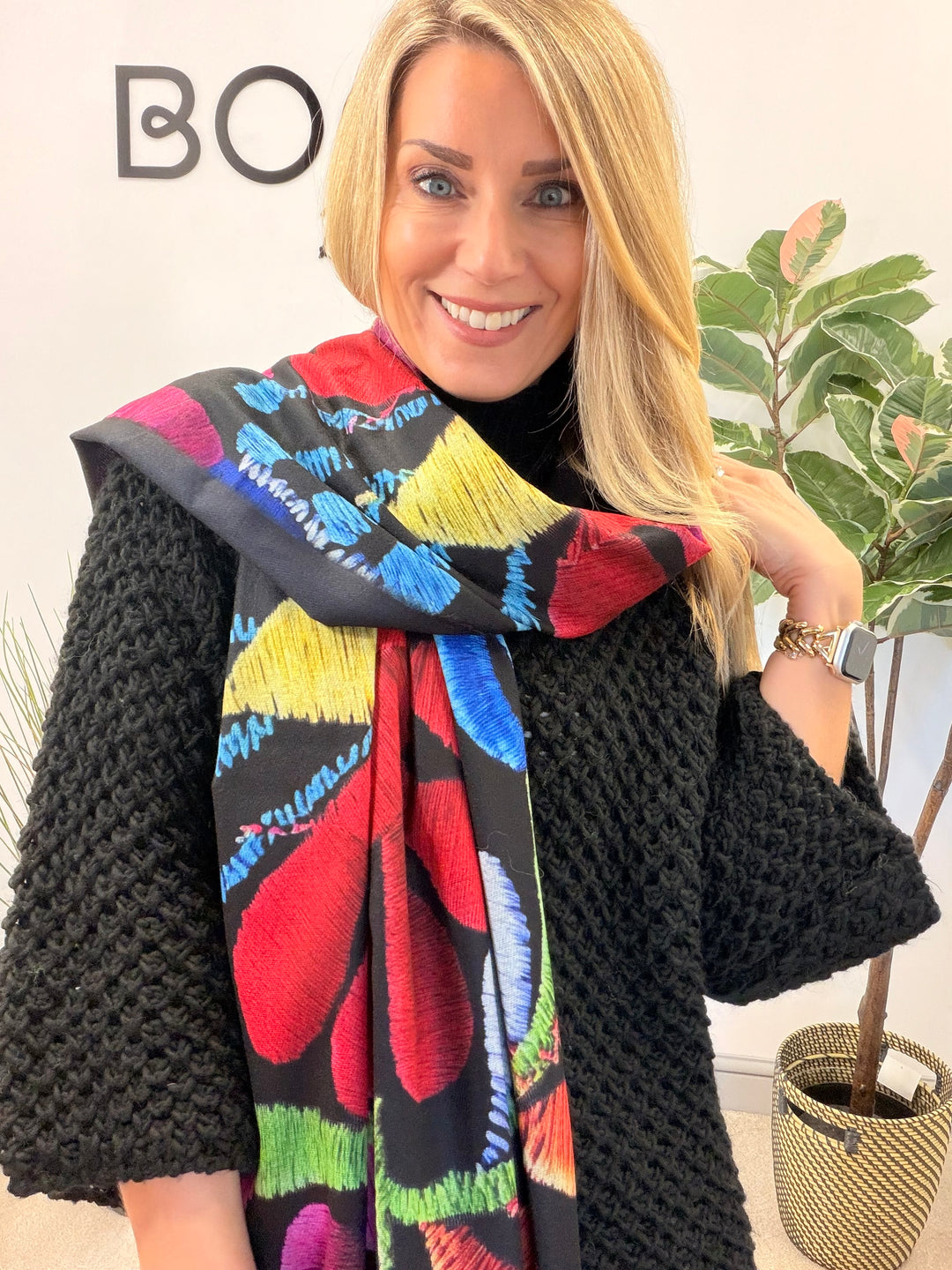 LADIES COLOURFUL VIBRANT DIGITAL PRINT SCARF