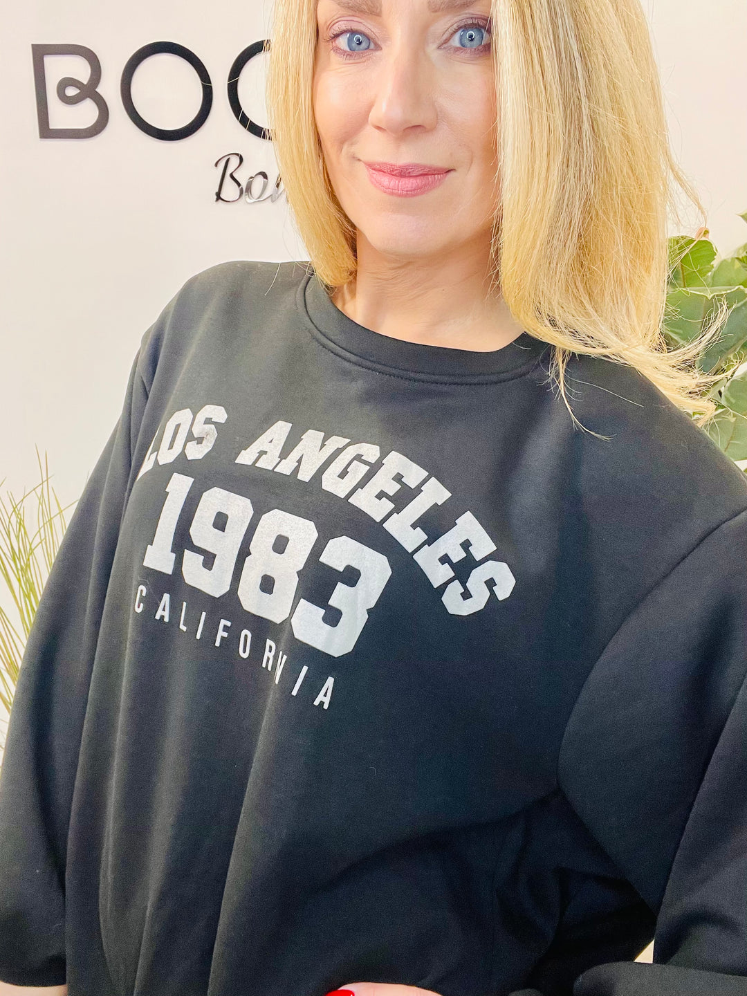 LADIES BUBBLE HEM NEW YORK SWEATSHIRT TOP - BERRY, BLACK, TAUPE, CREAM & BROWN