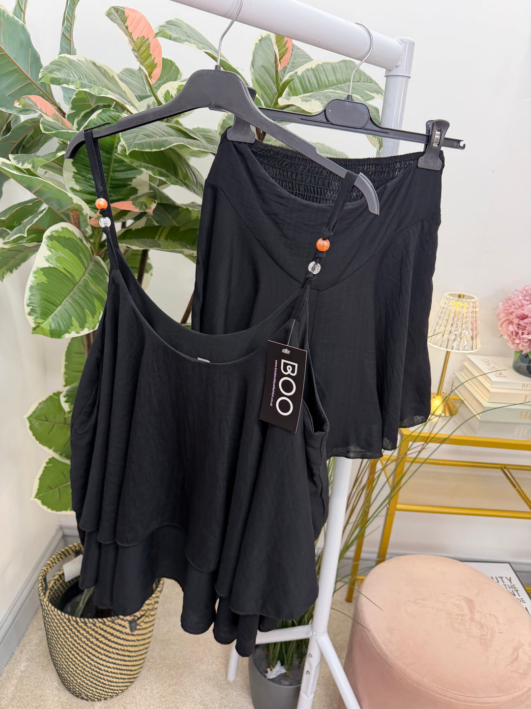 Ladies Shorts Co Ord Set - Black, Mocha, Rust & Chocolate
