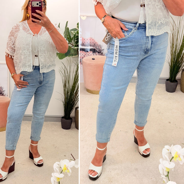 Ladies Blue Denim Mom Fit Jeans - size 6 to 14