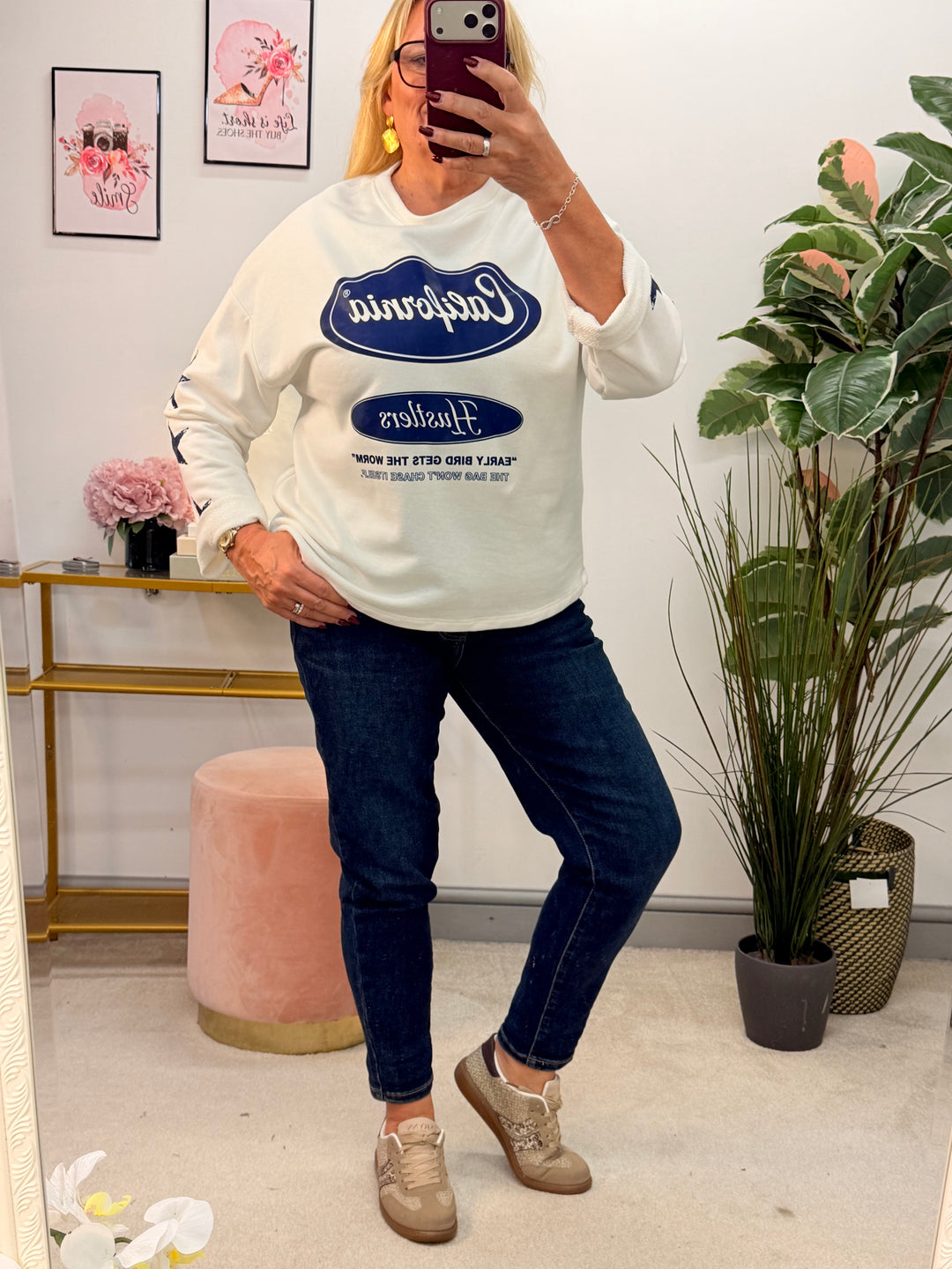 The TESSA cotton sweatshirt ‘California’ logo top - 3 colours
