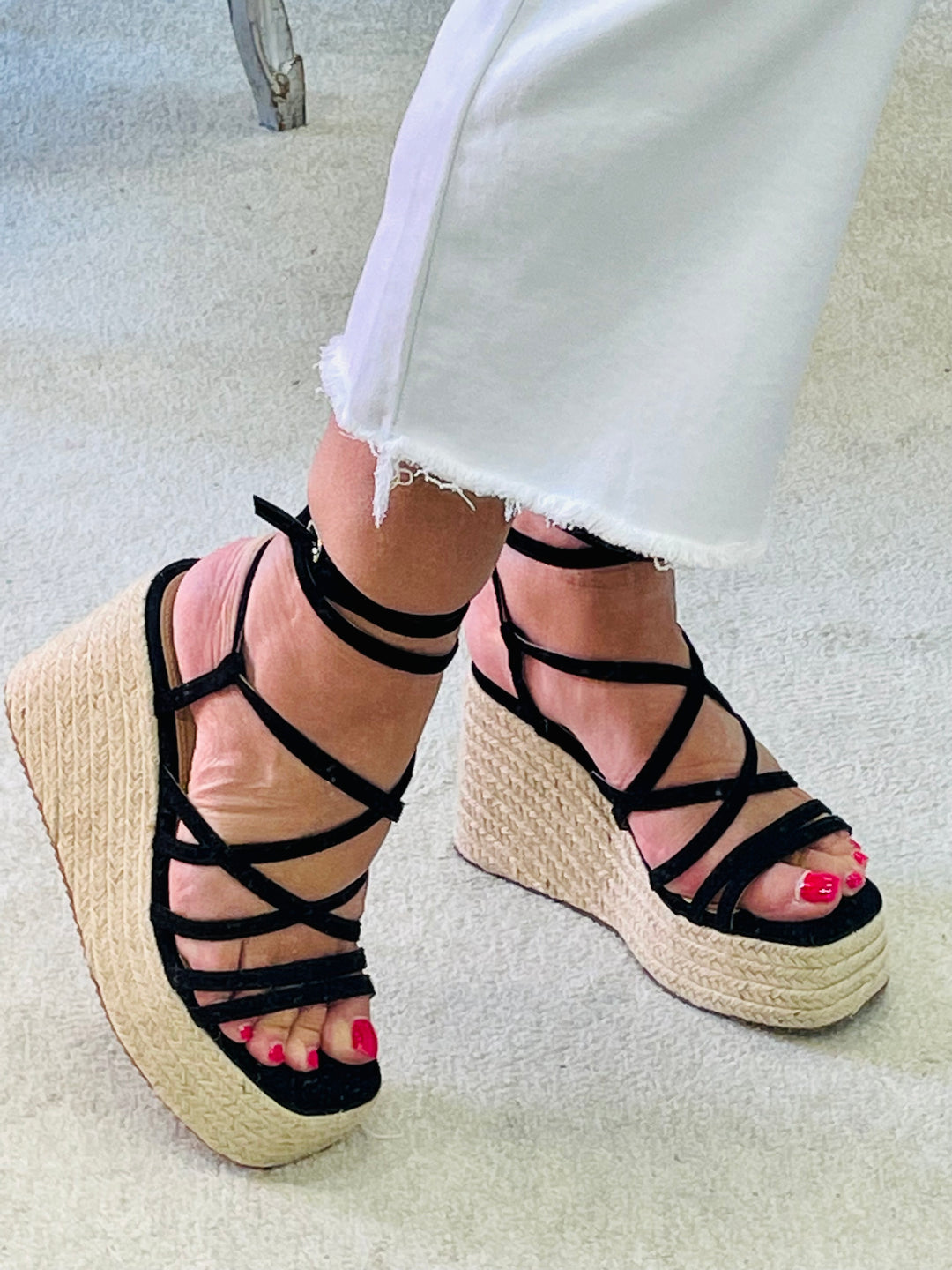 LADIES WOMENS BLACK STRAPPY FLATFORM SUMMER SANDALS