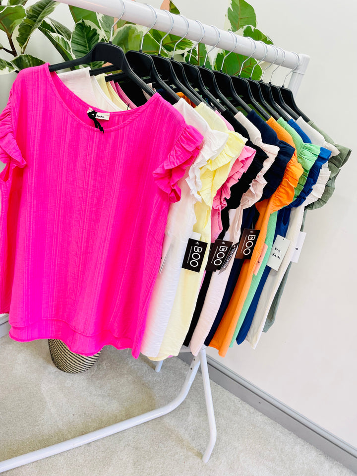 LADIES WOMENS CASUAL CAP SLEEVE TOP 