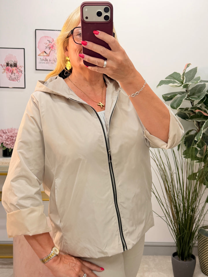 Ladies Fashion Shower Proof Box Jacket - Black, Brown, Wine, Khaki & Beige