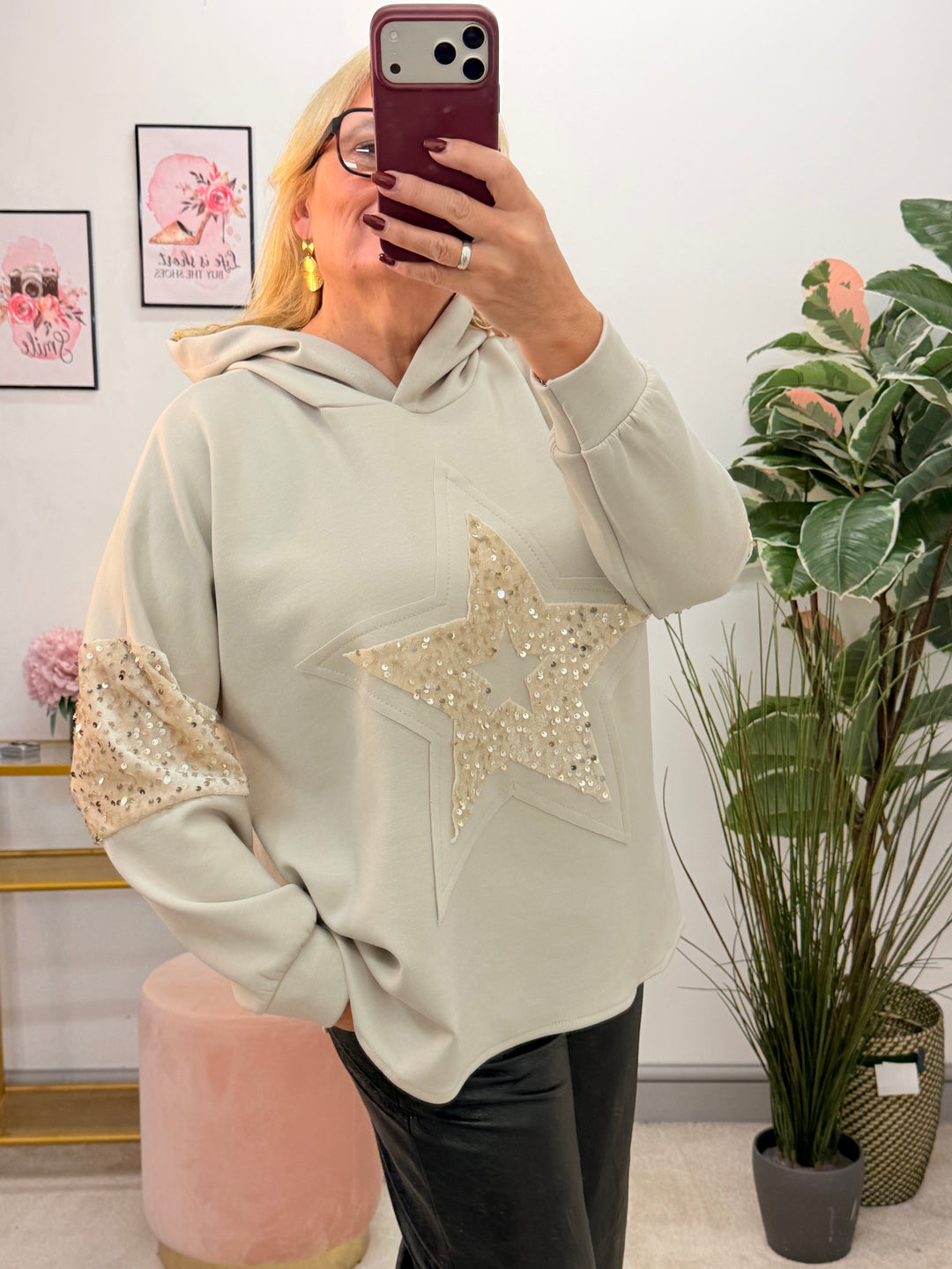 The JUDY scuba sequin hoodie top - 4 colours