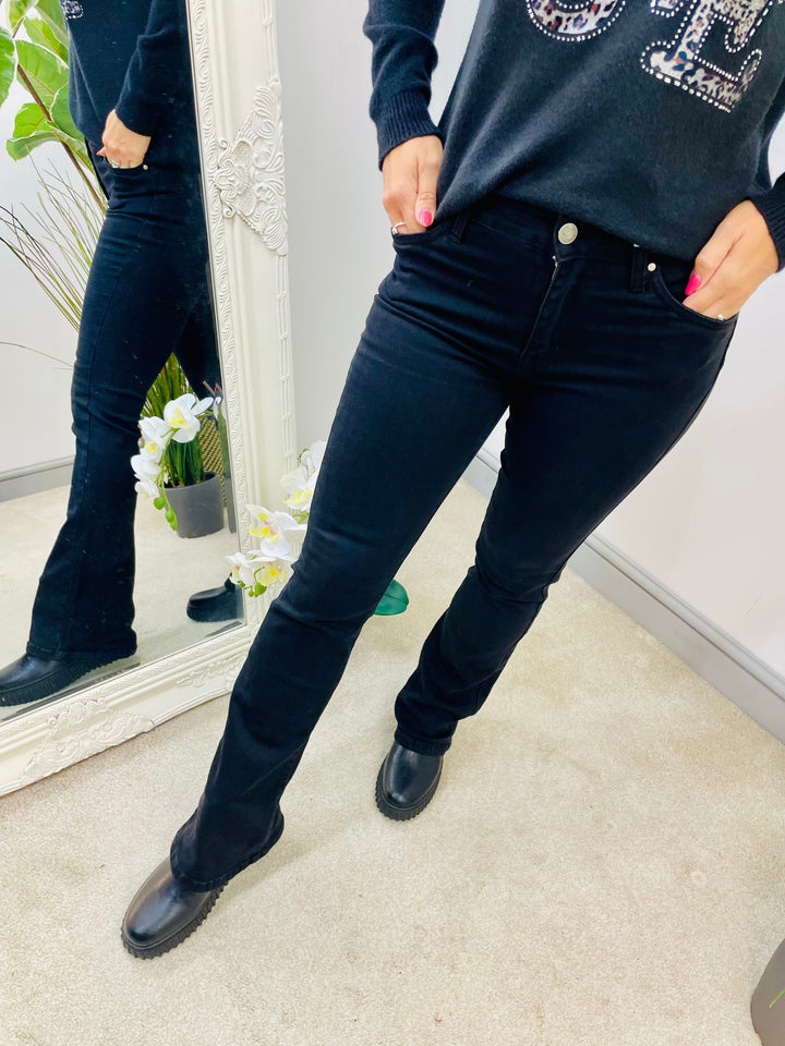 The ORLA black flare jeans