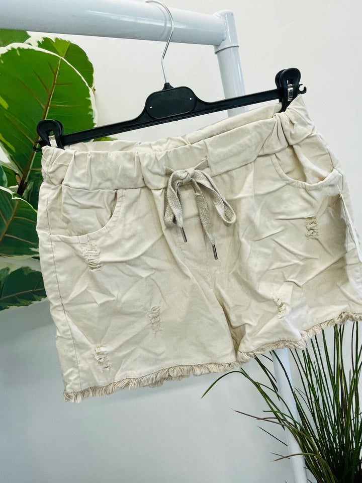 LADIES STRETCH MAGIC SUMMER SHORTS - BLACK, WHITE, KHAKI, NAVY & BEIGE