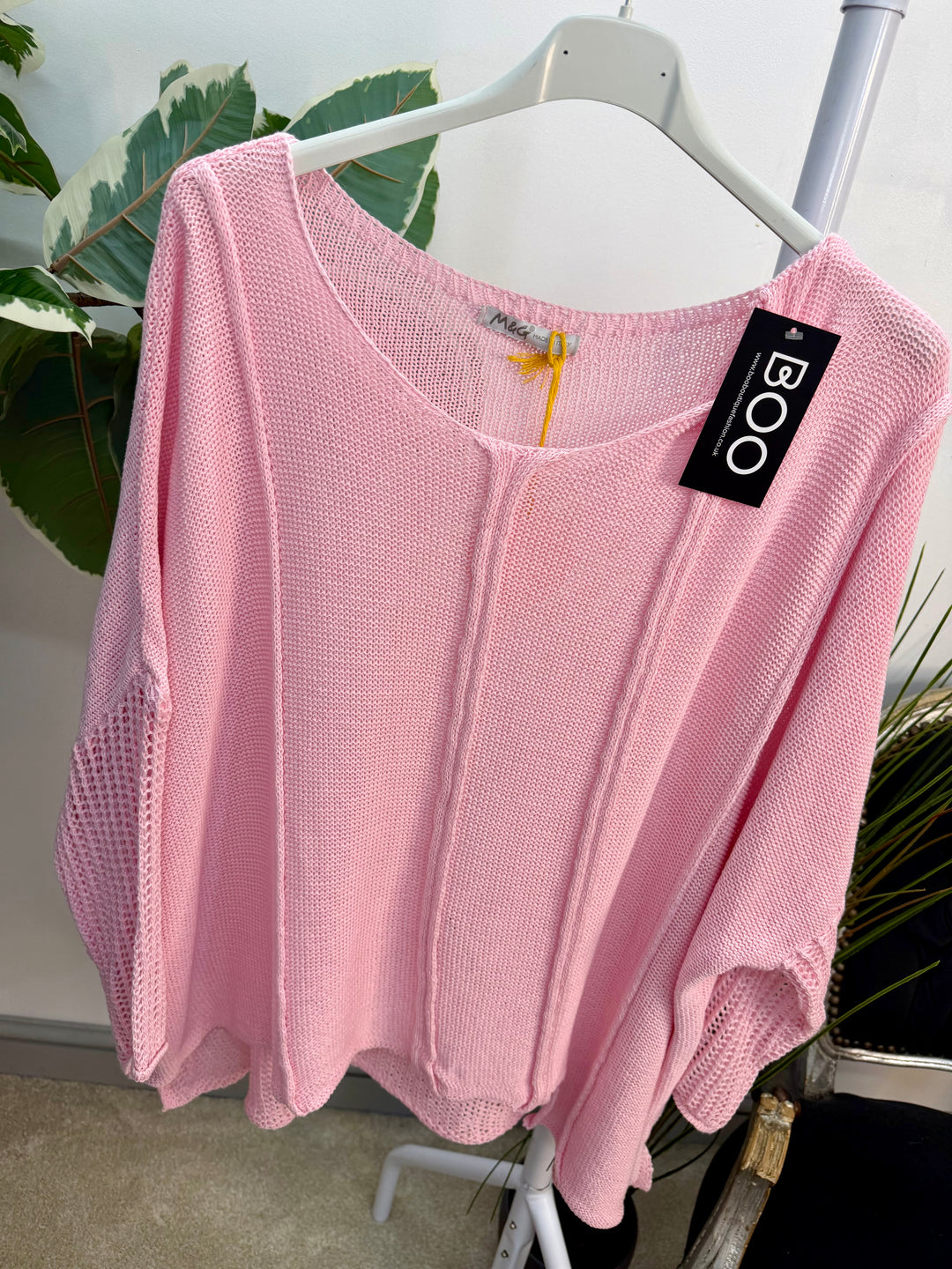 Ladies Fashion Oversize Top - yellow, beige, pink, white, fuschia and blue