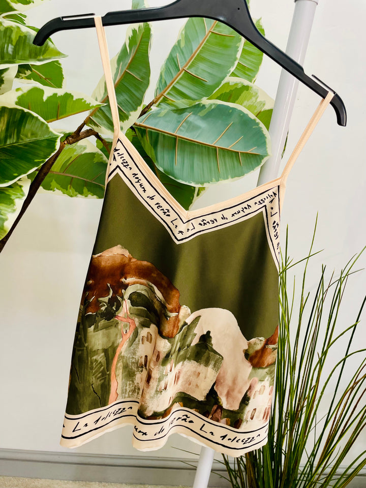 LADIES SATIN CAMI SUMMER TOP - BURGUNDY, BROWN, TAUPE, CREAM, BLUE, KHAKI, NAVY