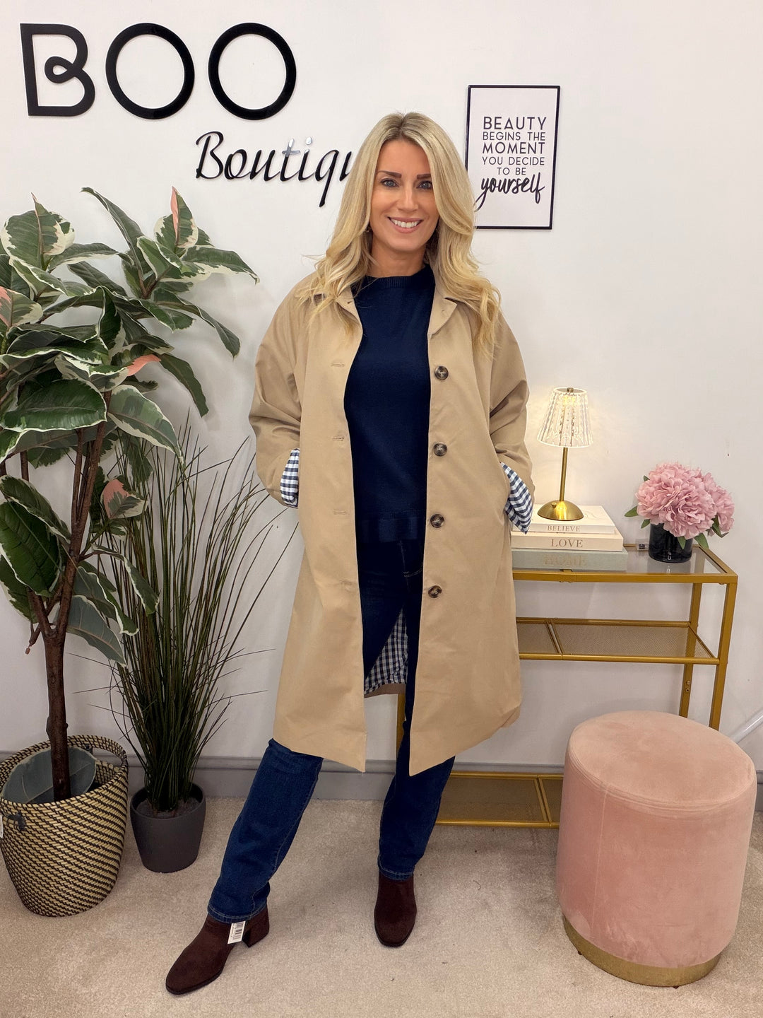 Ladies Fashion Camel Raincoat Mac