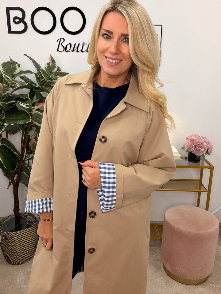Ladies Fashion Camel Raincoat Mac