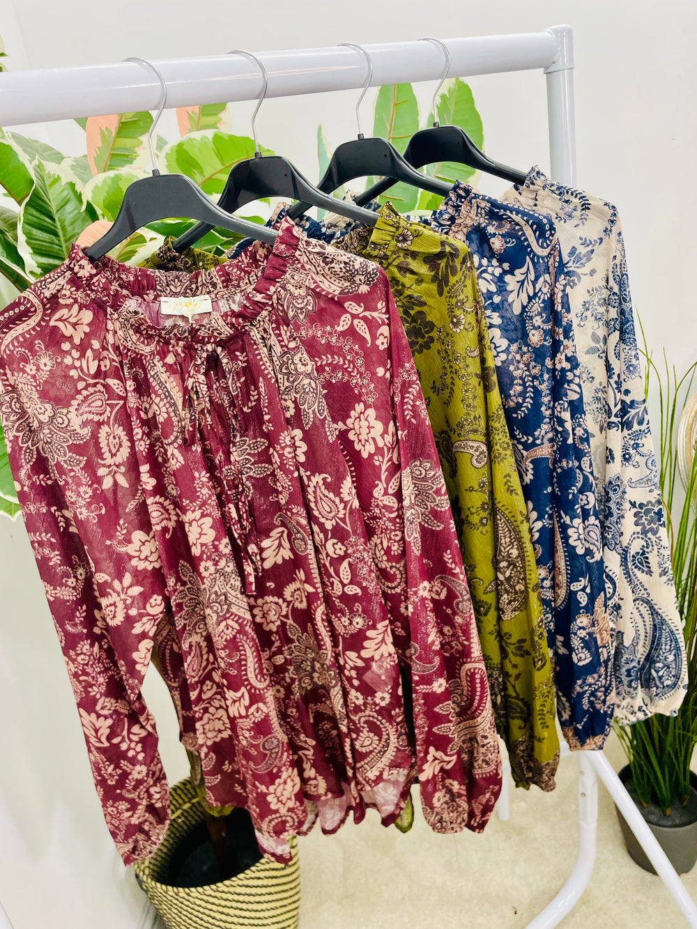 Ladies paisley print chiffon top 