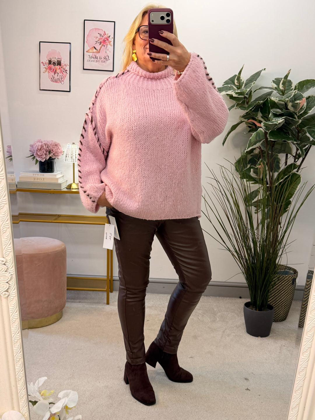 The MAURA contrast stitch thick knit jumper - 4 colours