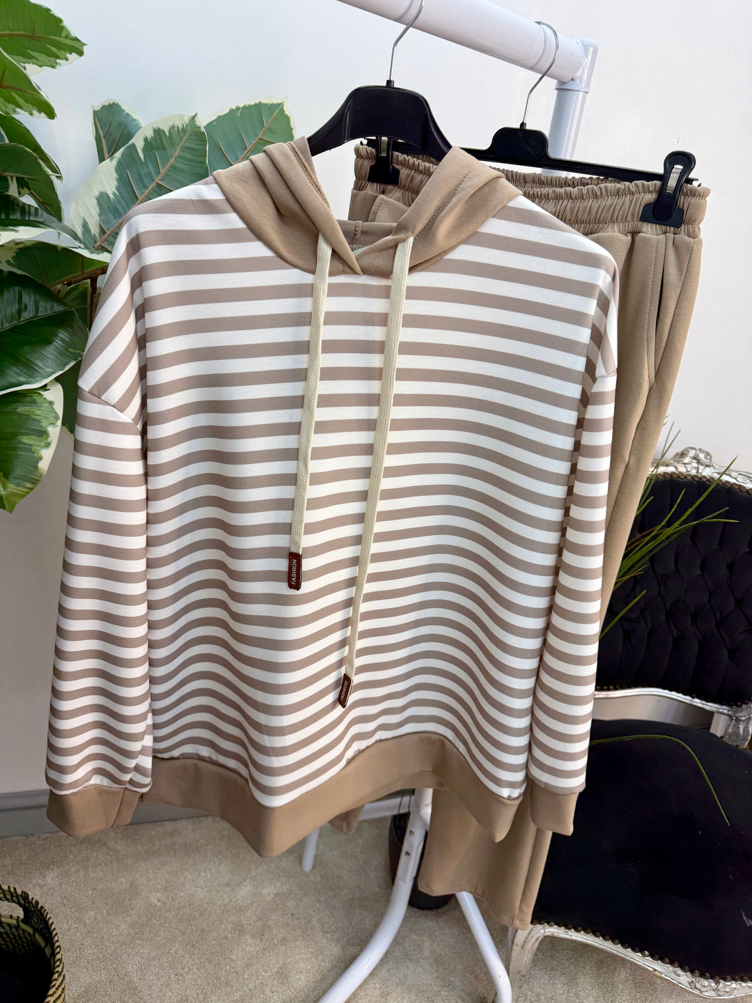 Ladies Fashion Straight Leg co ord set - khaki, navy, black & beige