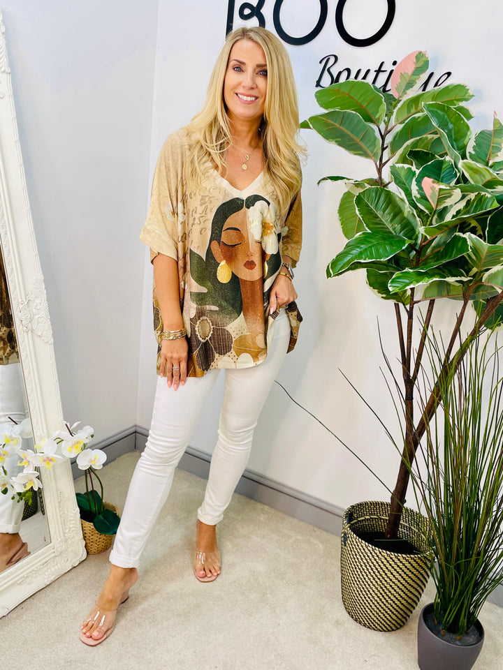 LADIES OVERSIZE LUREX FRIEDA TOP