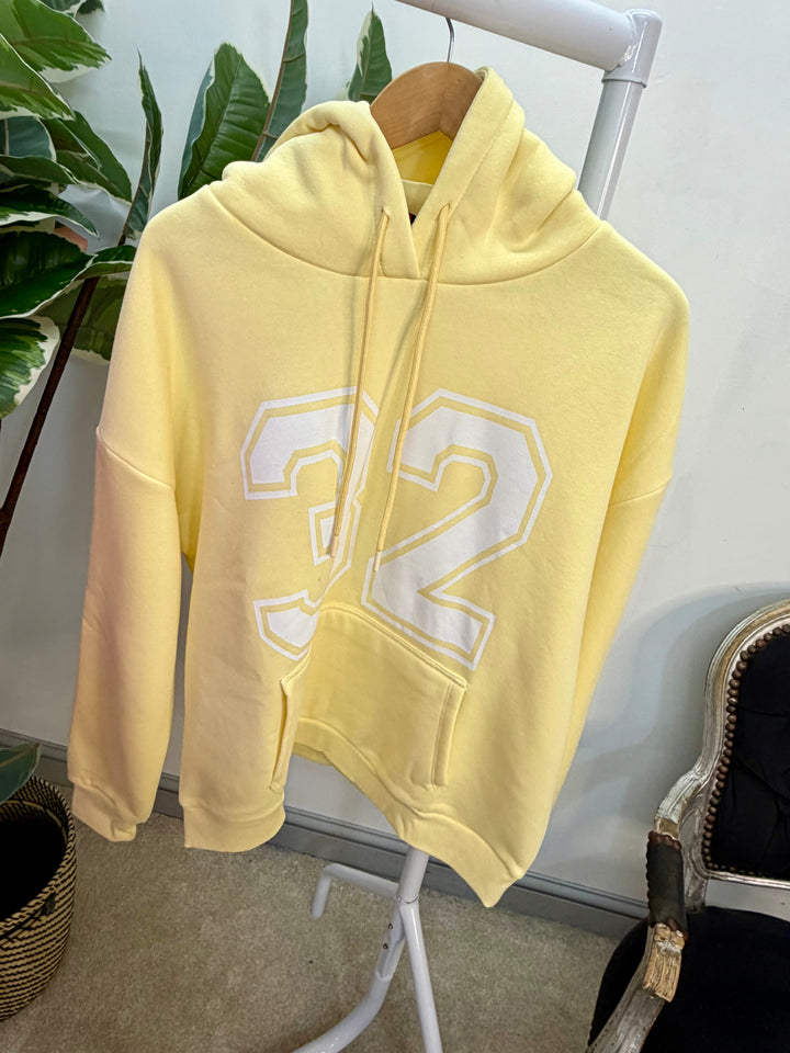LADIES FASHION HOODIE SWEATSHIRT TOP - WHITE, GREY, NAVY, PINK & LEMON