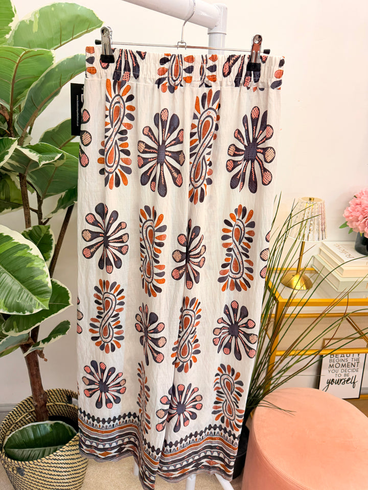 Ladies Palazzo Wide Leg Trousers - Pink, Khaki, Black & Blue