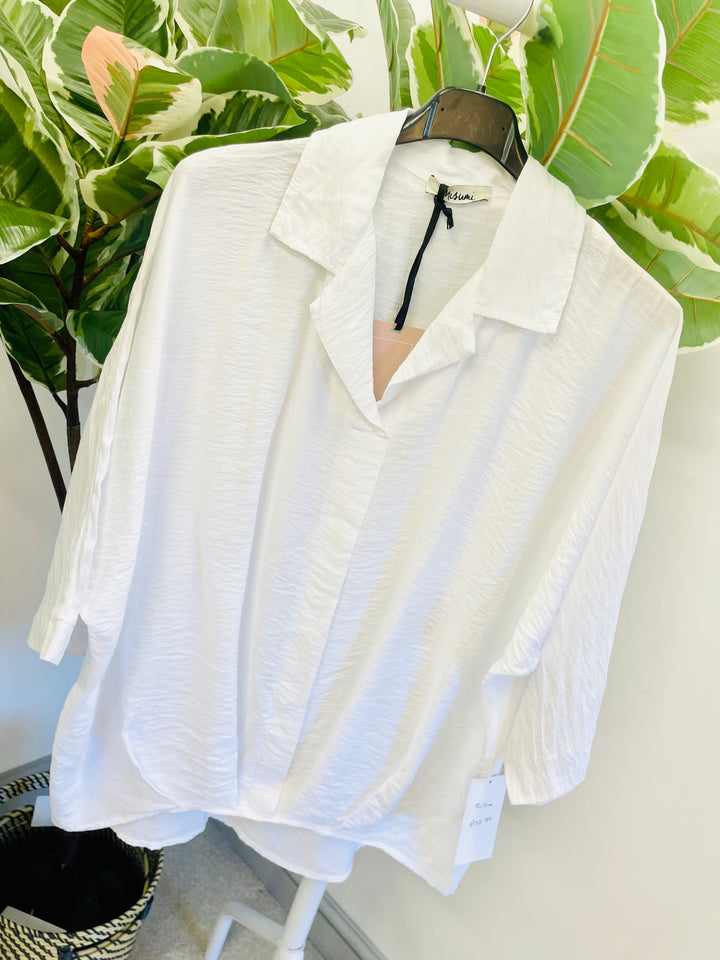 LADIES WOMENS SUMMER TOP BLOUSE - WHITE, BLACK, KHAKI, BLUE, PINK & NAVY