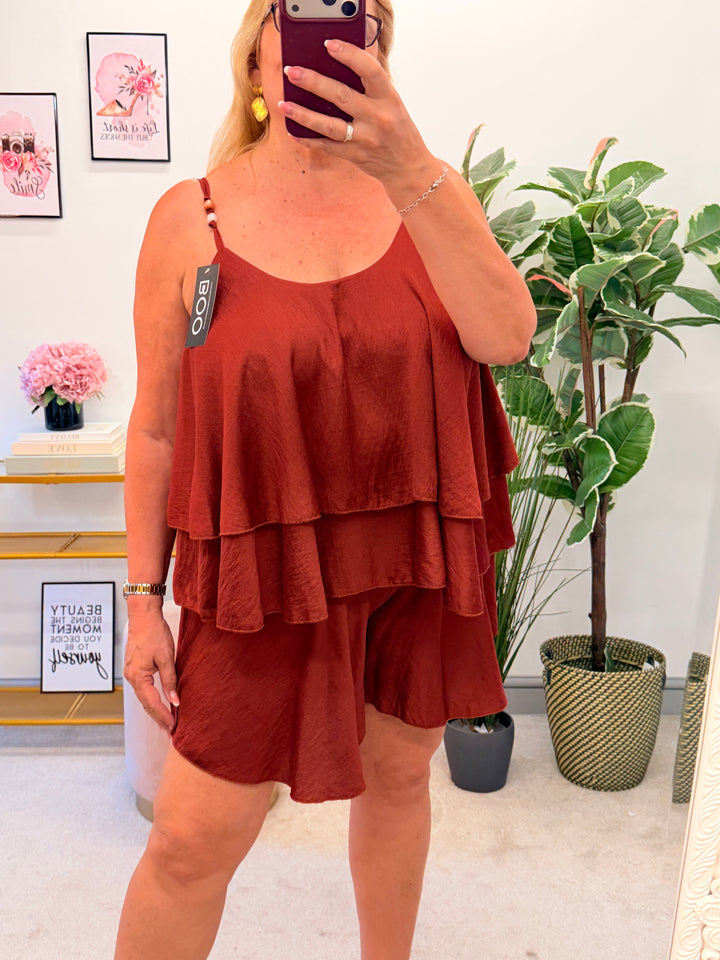 Ladies Shorts Co Ord Set - Black, Mocha, Rust & Chocolate