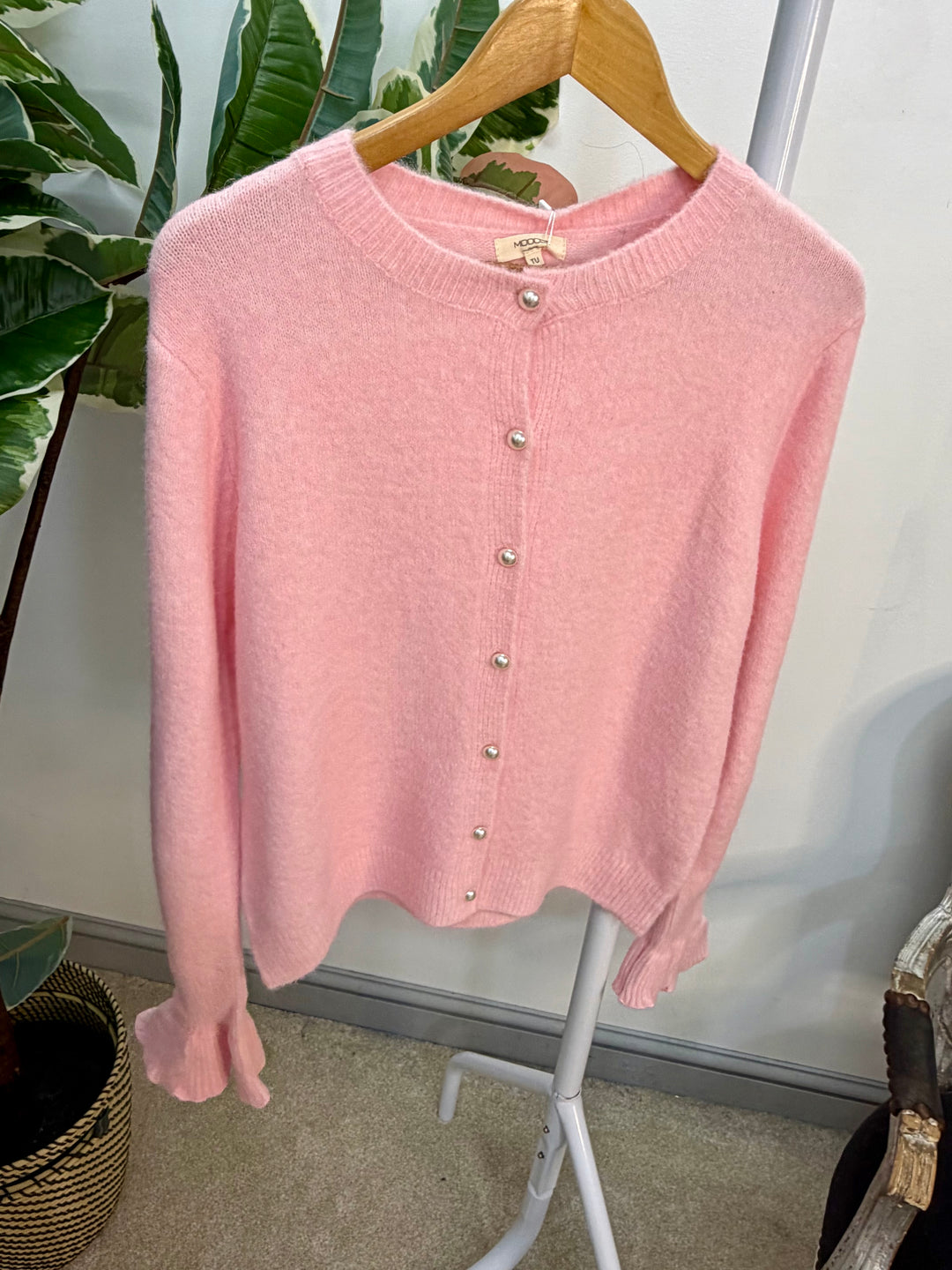 LADIES FASHION KNITTED CARDIGAN - BROWN, PEACH, PINK, BLUE & BEIGE