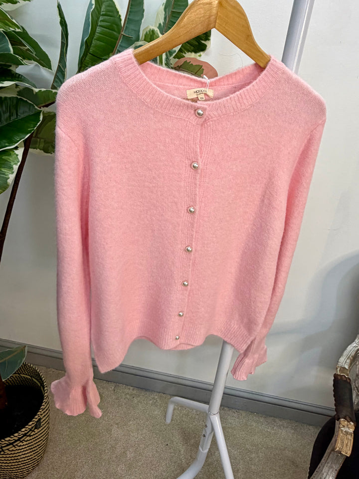 LADIES FASHION KNITTED CARDIGAN - BROWN, PEACH, PINK, BLUE & BEIGE