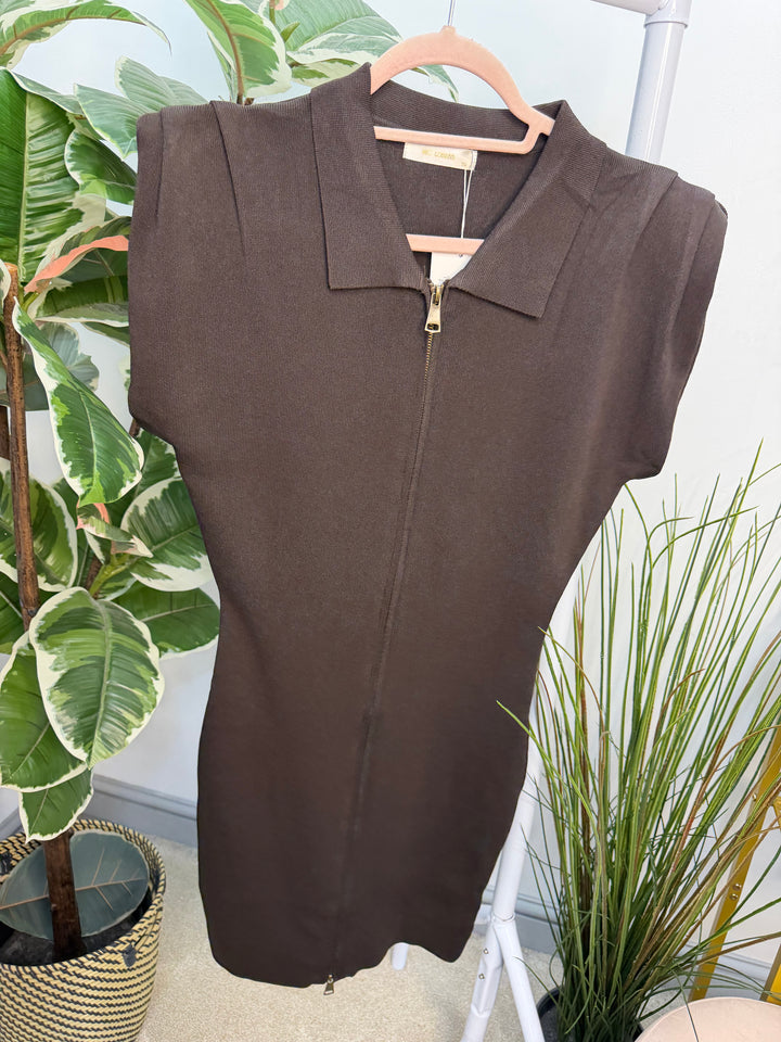The LULU knitted padded shoulder jumper dress - 4 colours