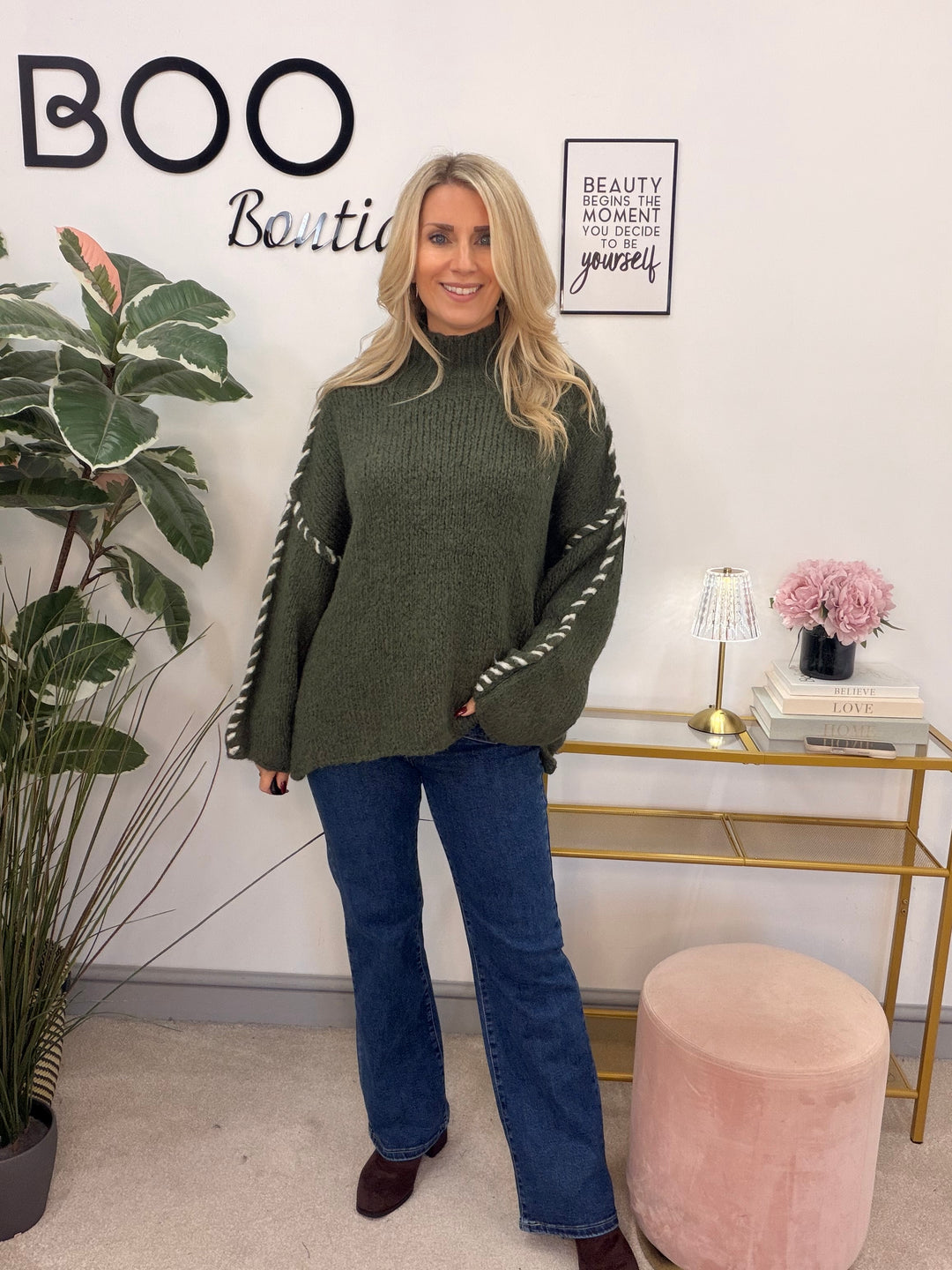 The MAURA contrast stitch thick knit jumper - 4 colours