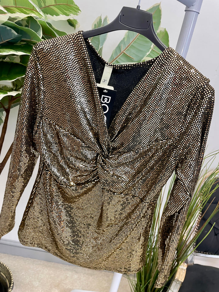 LADIES SEQUIN PARTY TOP - SILVER, GREEN, GOLD, BLACK, BERRY, CHAMPAGNE